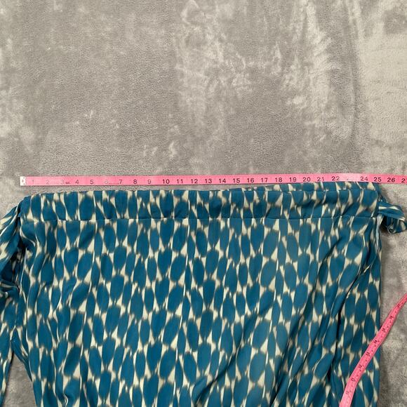 Diarrablu Gnoor Dress 2XL Blue Ikat Geometric Flowy Resort Maxi Vacation Flounce - Picture 8 of 11